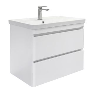 Тумба-умывальник Comforty подвесная Валдай-80П2 белая матовая с раковиной Comforty 4480